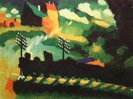 Wassily Kandinsky. Eisenbahn bei Murnau , 1909