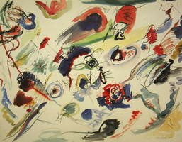 Wassily Kandinsky. Ohne Titel (Erstes Abstraktes Aquarell) , 1910