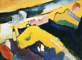 Wassily Kandinsky. Berglandschaft mit Kirche, 1910