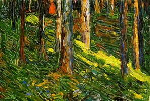 Wassily Kandinsky. Waldlandschaft mit roter Figur, 1902