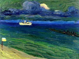 Wassily Kandinsky. Seelandschaft mit Dampfgarer, 1906