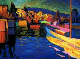 Wassily Kandinsky. Herbstlandschaft mit Booten, 1908