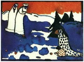 Wassily Kandinsky. Landschaft mit Figuren und Kind, 1909