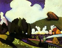 Wassily Kandinsky. Landschaft bei Murnau mit Lokomotive , 1909