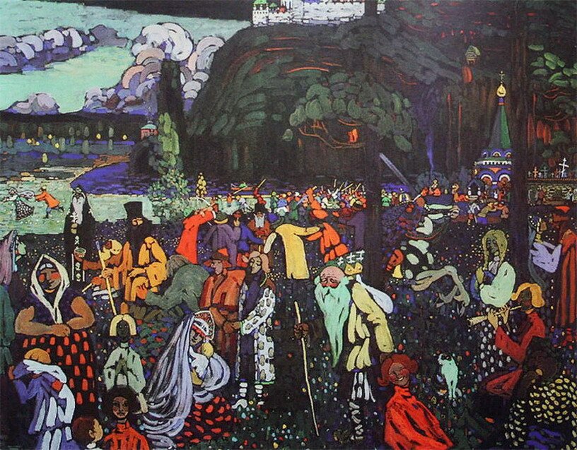 Maler Wassily Kandinsky. Malerei. Das Bunte Leben. 1907