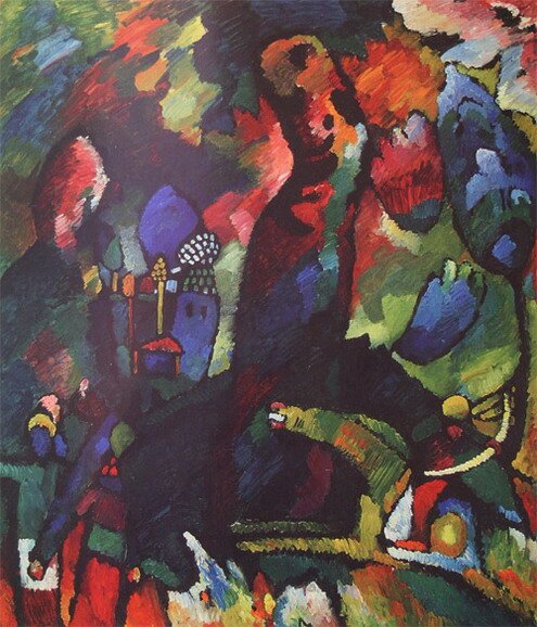 Maler Wassily Kandinsky. Malerei. Bild mit Bogensch?tzen . 1909