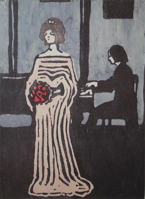 Maler Wassily Kandinsky. Grafik. Sänger. 1903