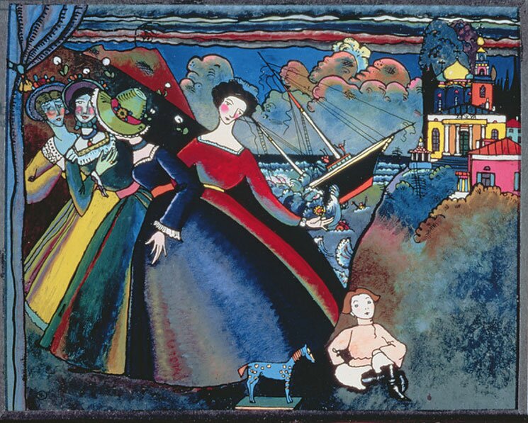 Maler Wassily Kandinsky. Malerei. Schiff. 1918