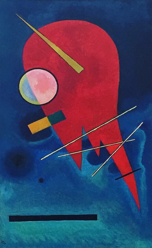 Maler Wassily Kandinsky. Malerei. Roter. 1924