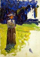 Wassily Kandinsky. Kochel - Lady im Wald, 1902