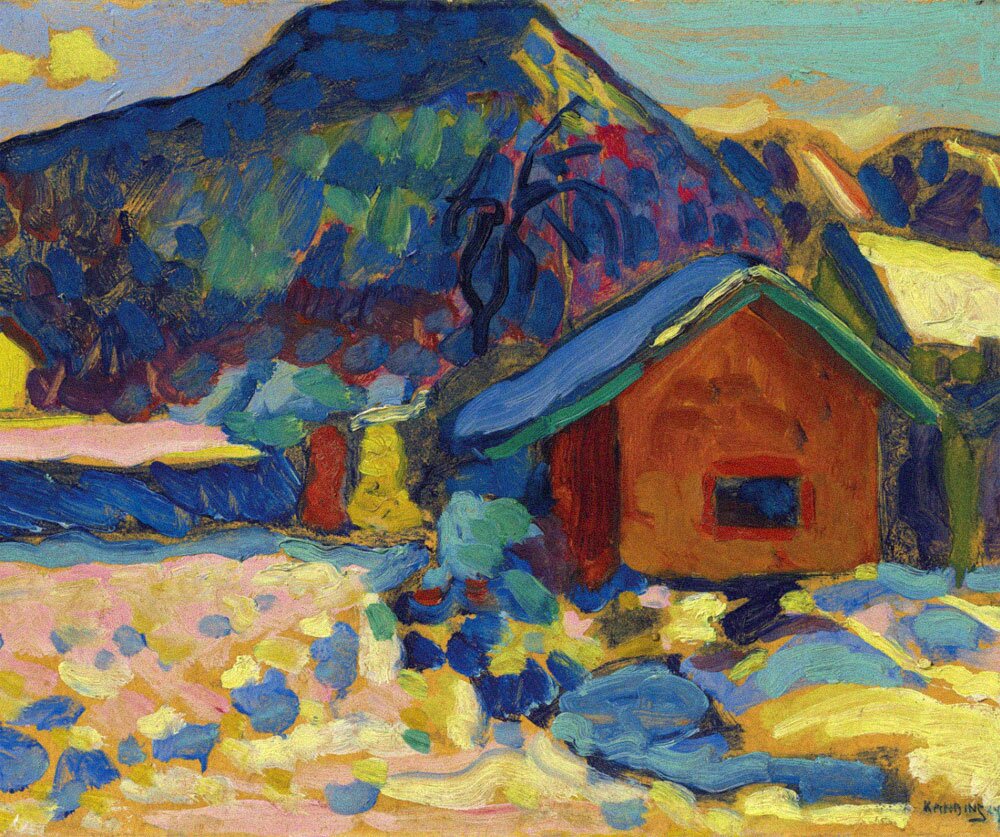 Wassily Kandinsky. Winterstudie mit Berg, 1908